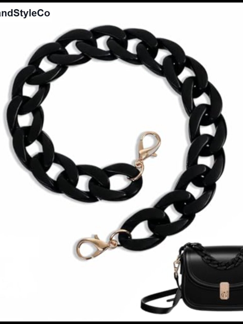 Acrylic Purse Chain Strap Replacement 14 Inch with Alloy Clasps